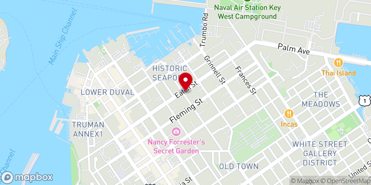 Map showing location of Key West Worship Group