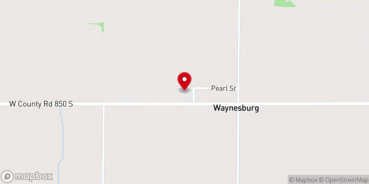Map showing location of Waynesburg Christian Church