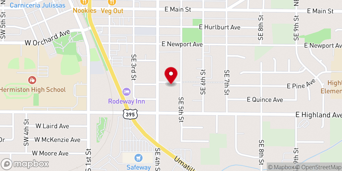 Map showing location of Hermiston Spanish Seventh-Day Adventist Church