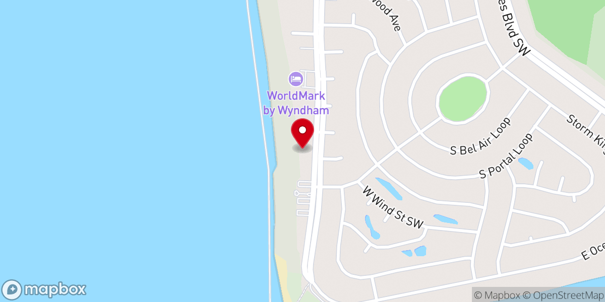 Map showing location of Short & Sweet Wedding Ceremonies -- Beach Elopements