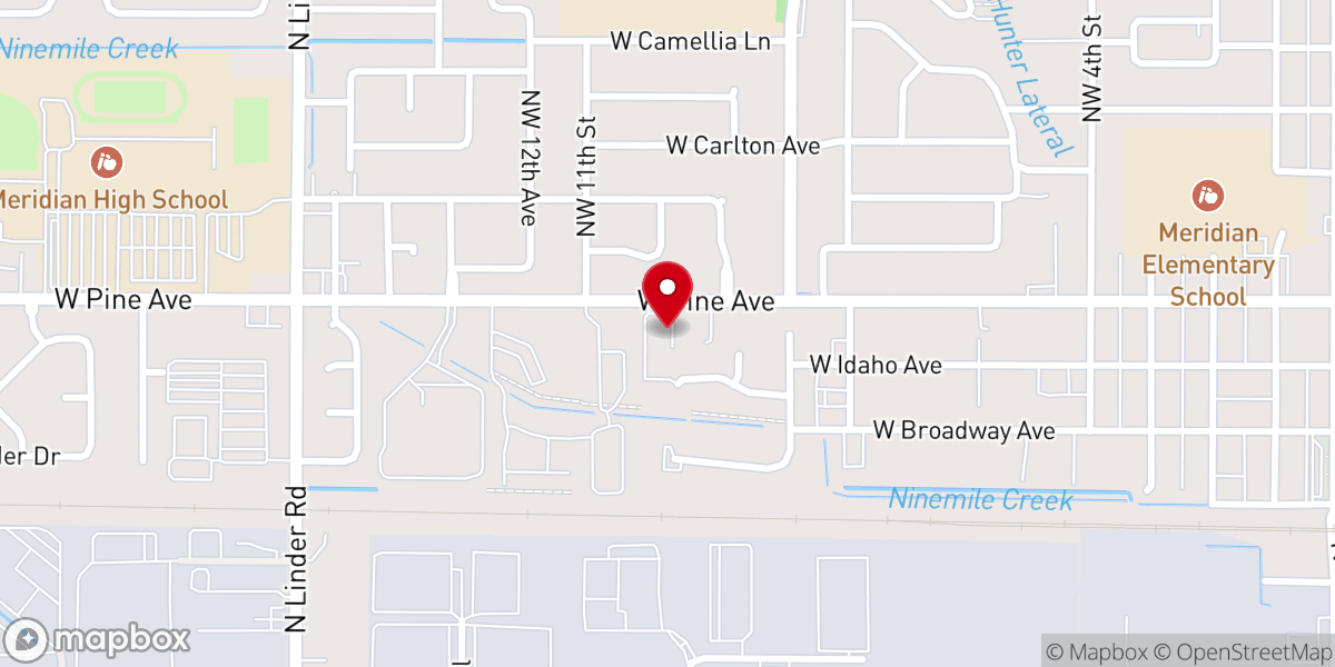 Map showing location of Meridian Friends Church