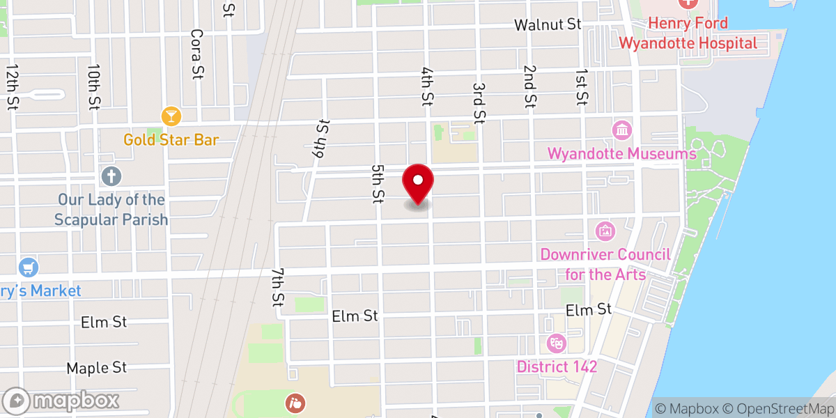 Map showing location of St. John's United Church of Christ