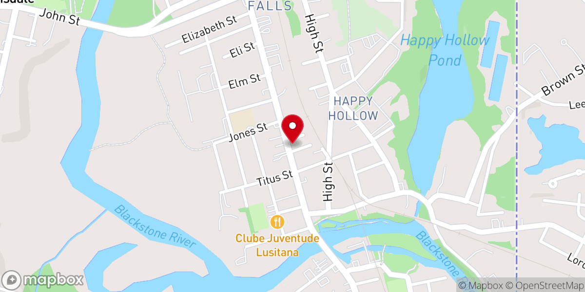 Map showing location of Friendly Sons of St. Patrick of Cumberland RI