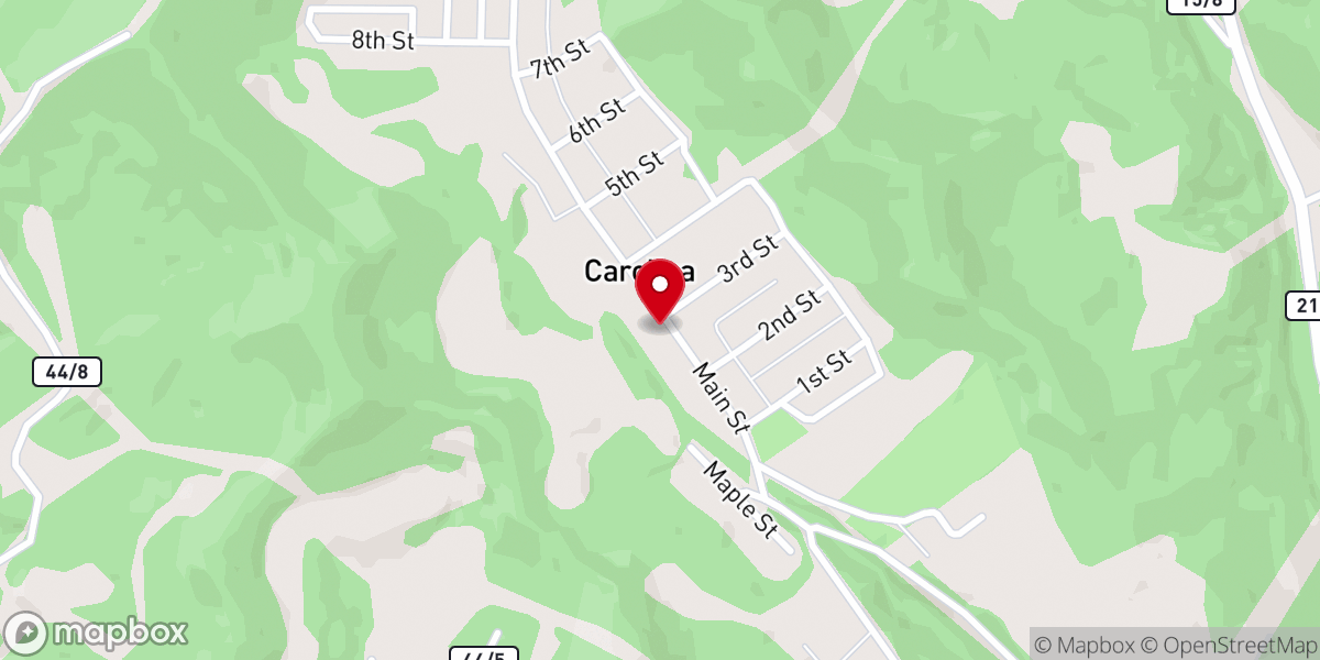 Map showing location of Carolina United Methodist Church