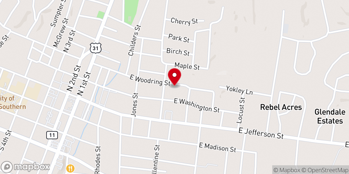 Map showing location of North Hill Church of Christ