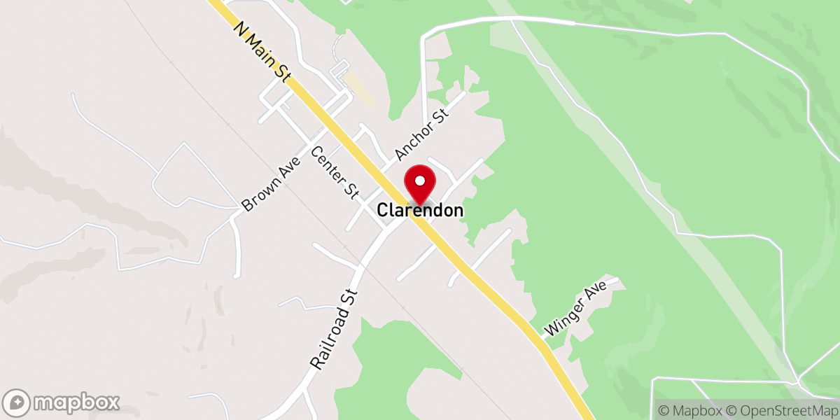 Map showing location of Clarendon