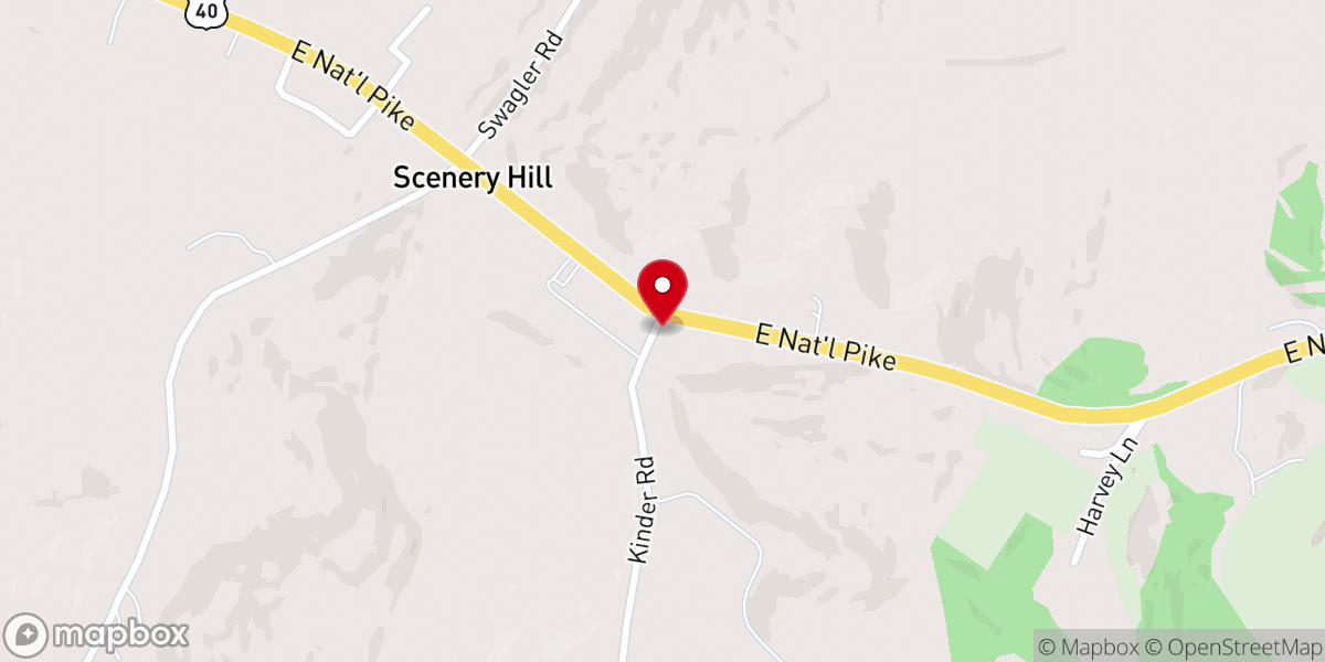 Map showing location of Scenery Hill United Methodist Church