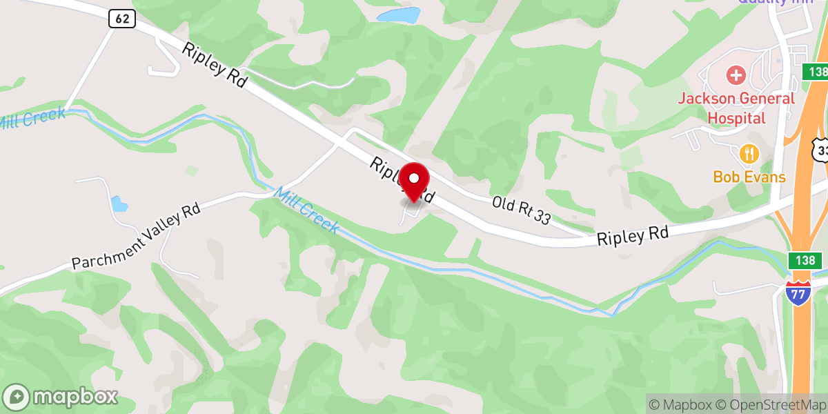 Map showing location of West Ripley Church of Christ