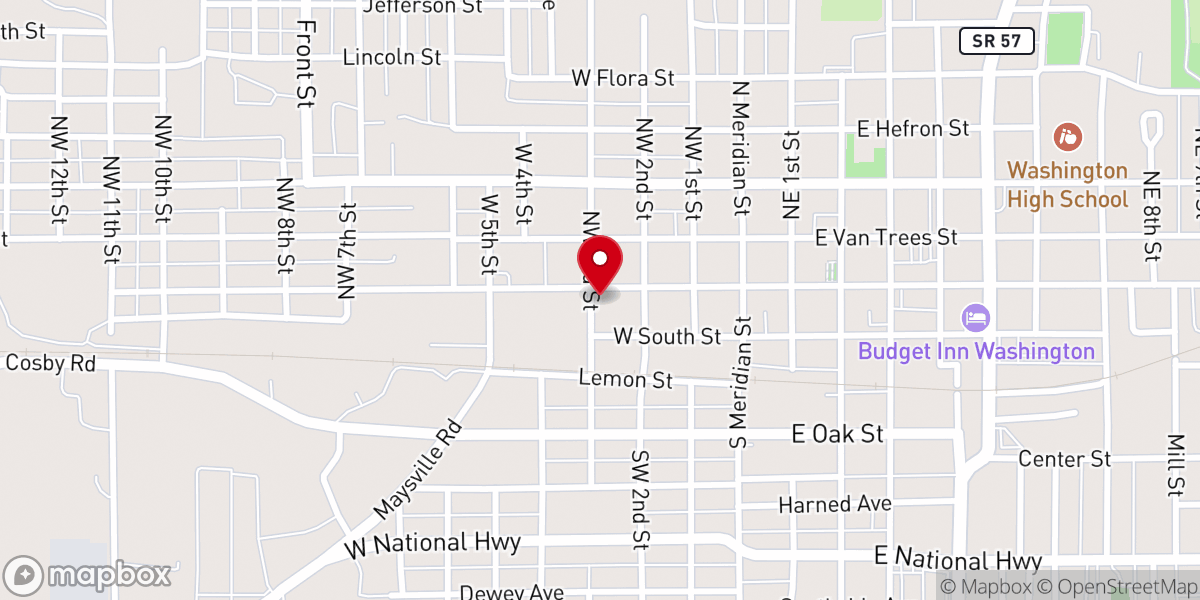 Map showing location of Calvary Missionary Church