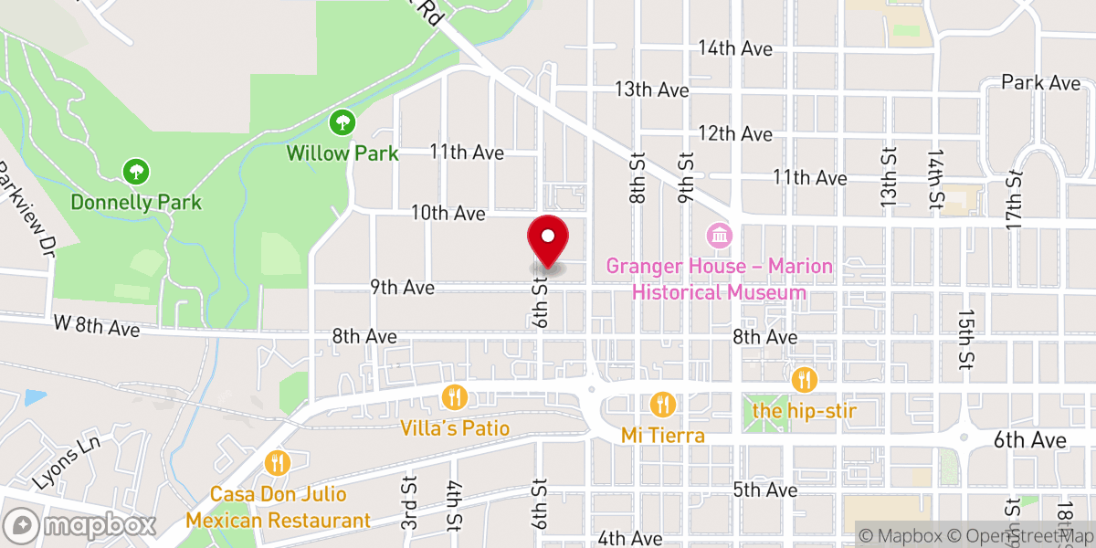 Map showing location of Church of Christ