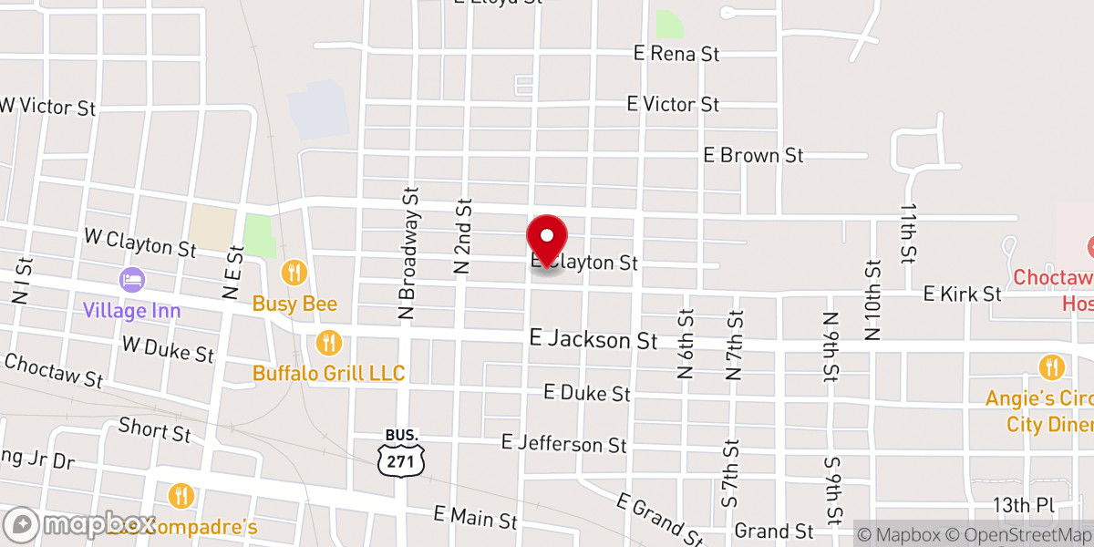 Map showing location of First Christian Church
