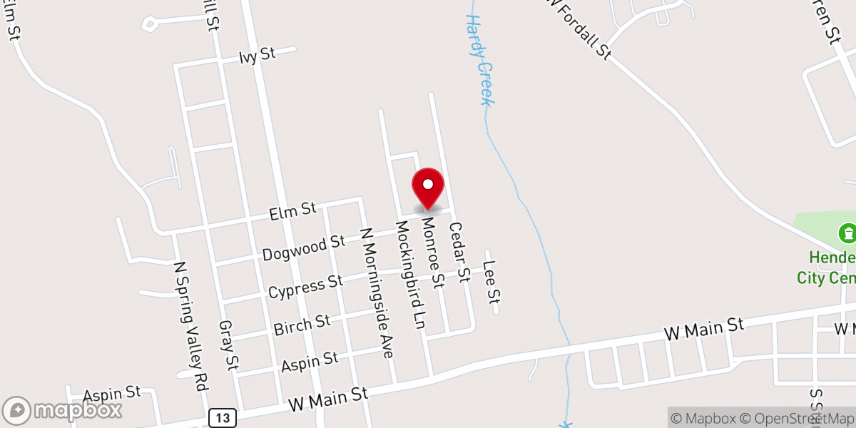 Map showing location of Ebenezer Apostolic Church