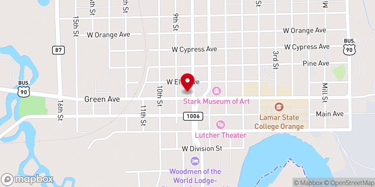 Map showing location of First Presbyterian Church