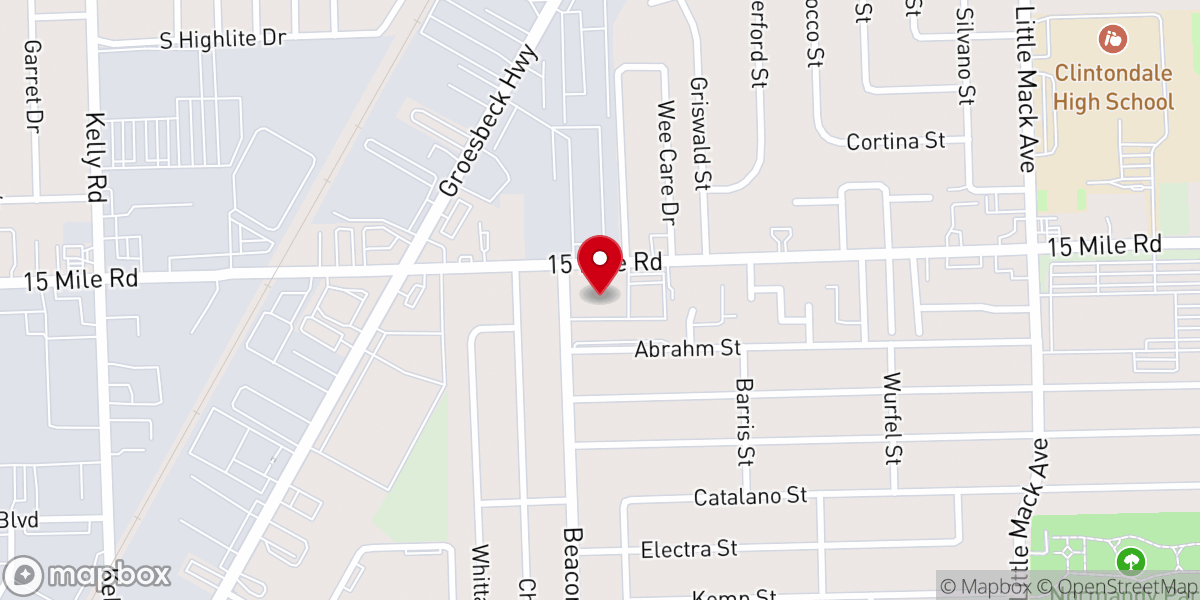 Map showing location of Bethany Baptist Church
