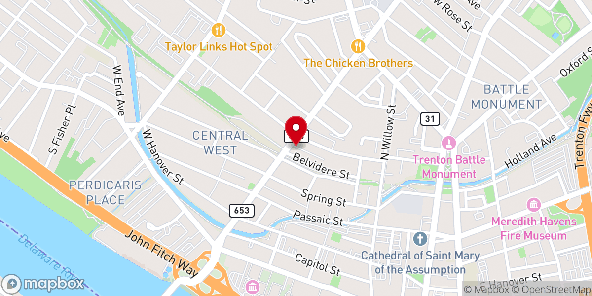 Map showing location of Shiloh Baptist Church