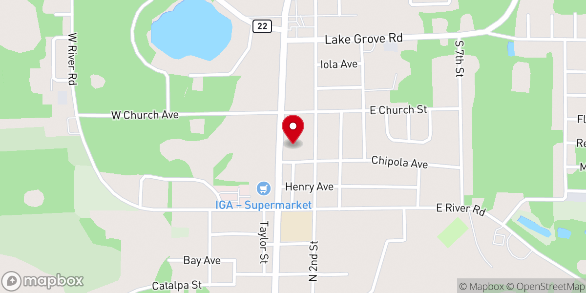 Map showing location of Burger King