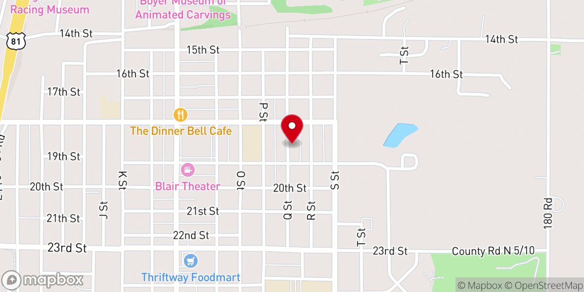 Map showing location of St. Edward Catholic Parish