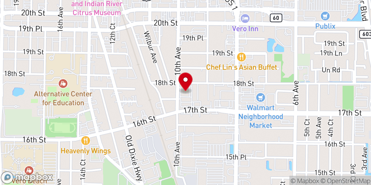Map showing location of Calvary Chapel Vero Beach