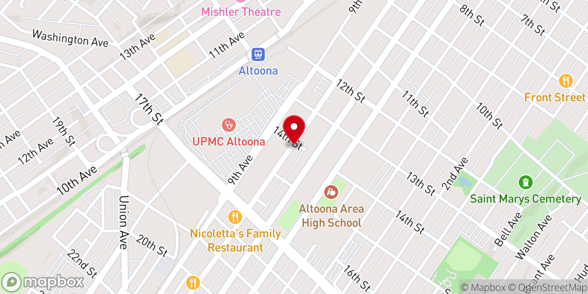 Map showing location of St James Lutheran Church