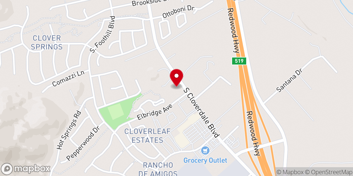 Map showing location of Cloverdale Seventh-Day Adventist Church