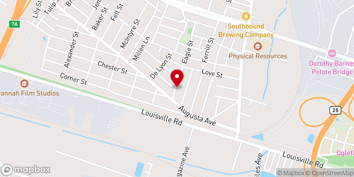 Map showing location of Townsley Chapel AME Church