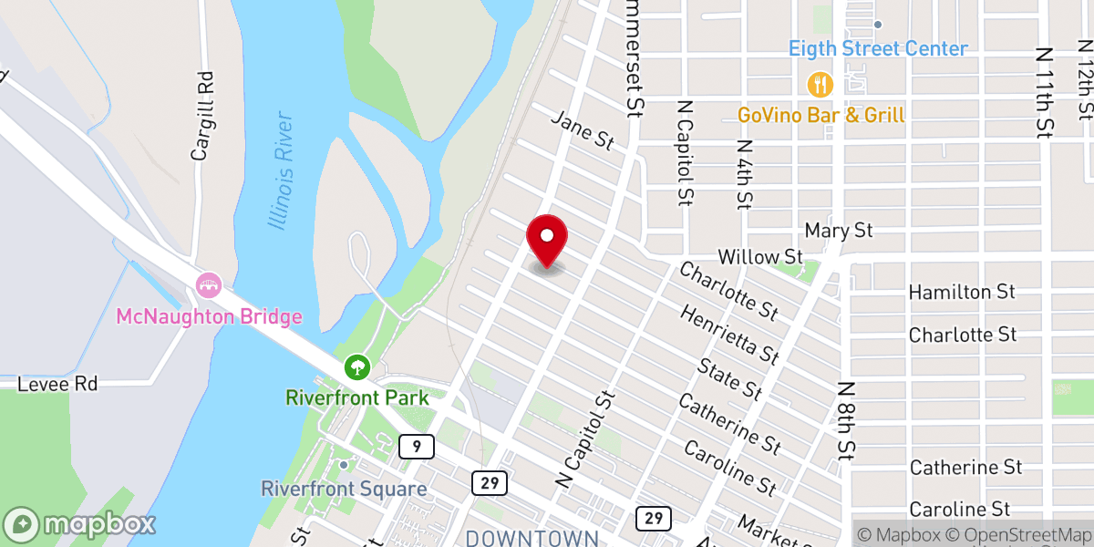 Map showing location of First Pentecostal Church
