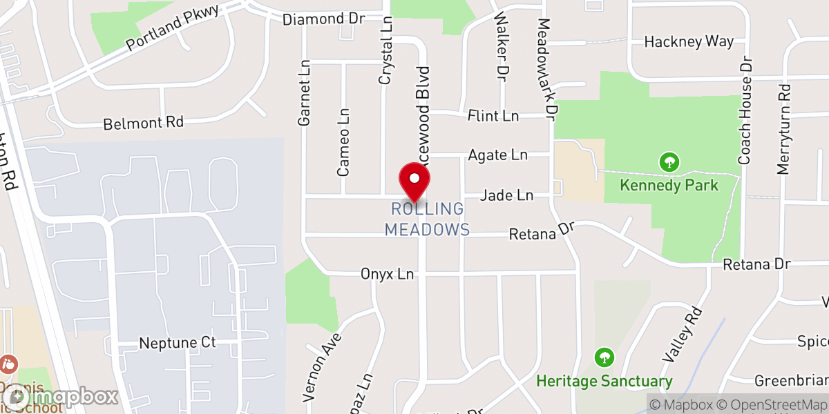 Map showing location of Four Lakes Church of Christ
