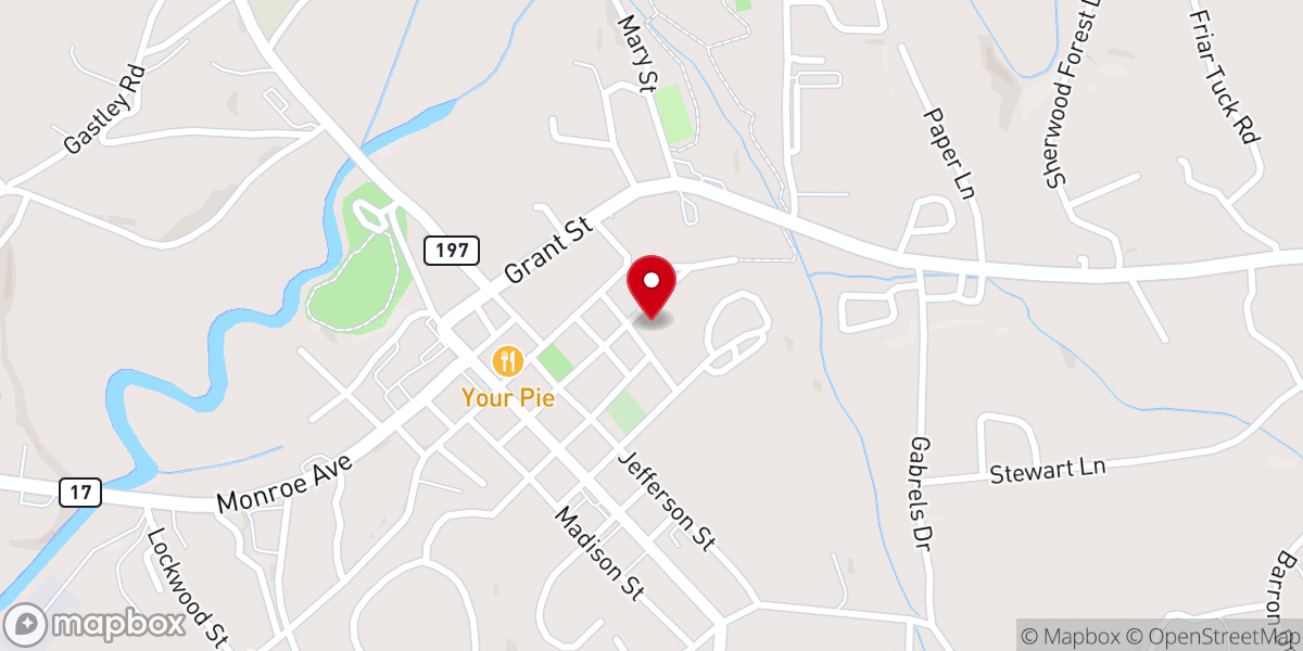Map showing location of Grace-Calvary Episcopal Church