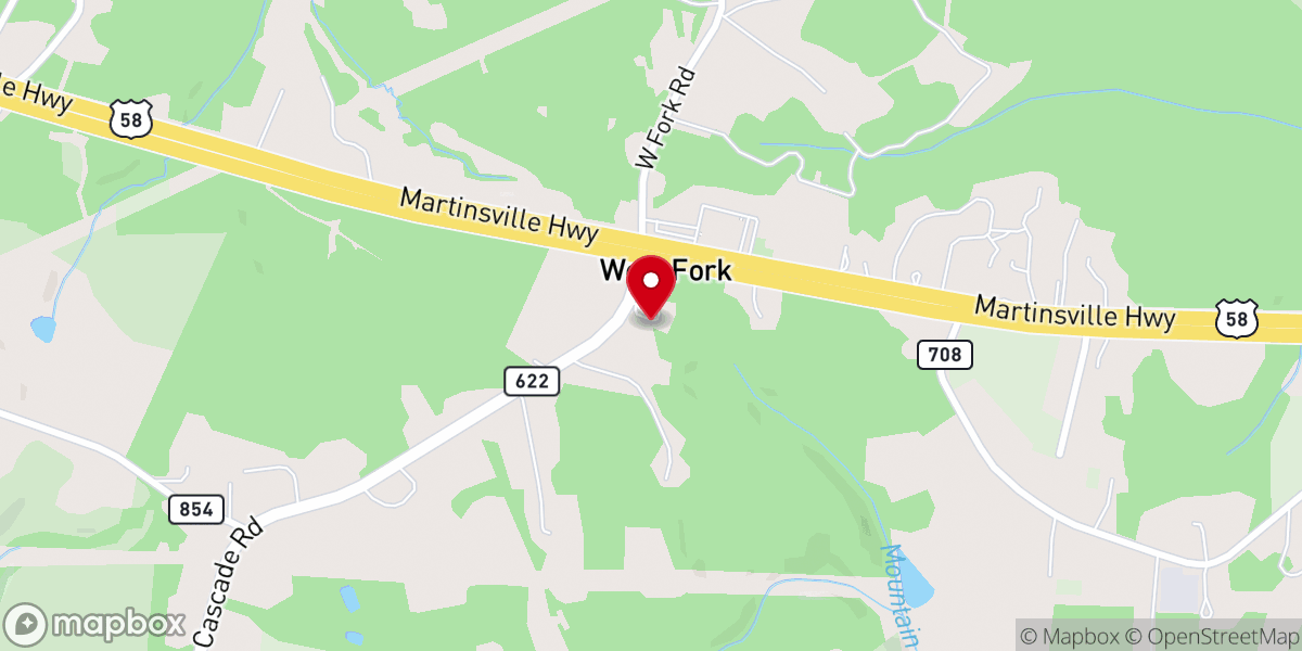 Map showing location of Cascade Primitive Baptist Church