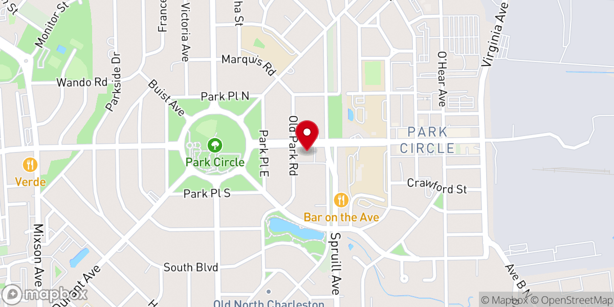 Map showing location of North Charleston United Methodist Church