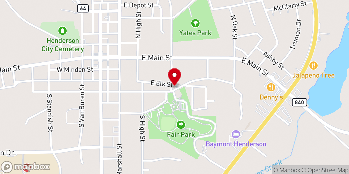 Map showing location of Celebration Baptist Church