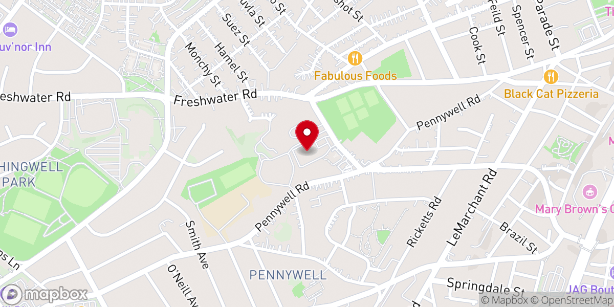 Map showing location of The Salvation Army St. John's Citadel