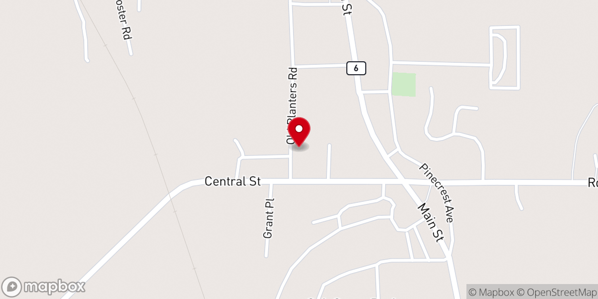 Map showing location of FBC Plantersville