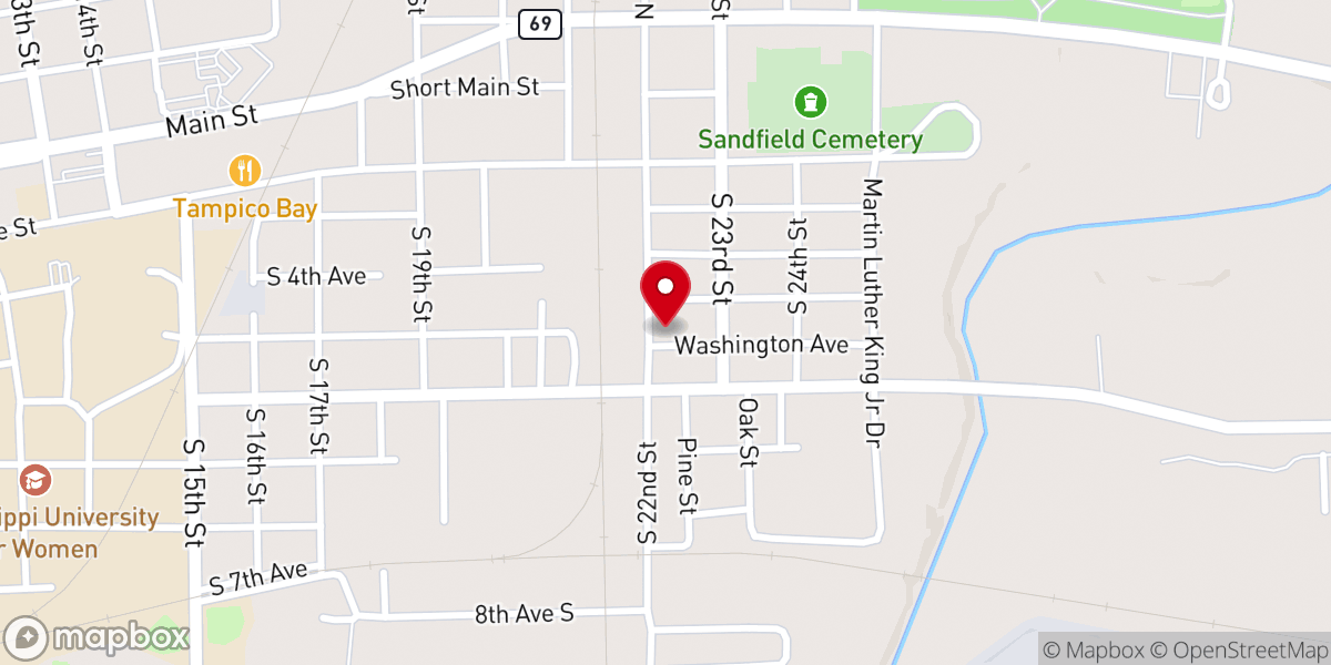 Map showing location of El Bethel Missionary Baptist Church
