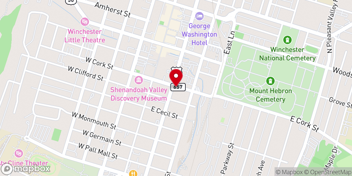 Map showing location of John Mann United Methodist Church