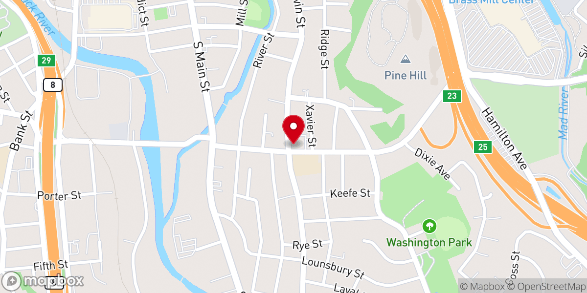 Map showing location of Saint Francis Xavier Church - All Saints Parish