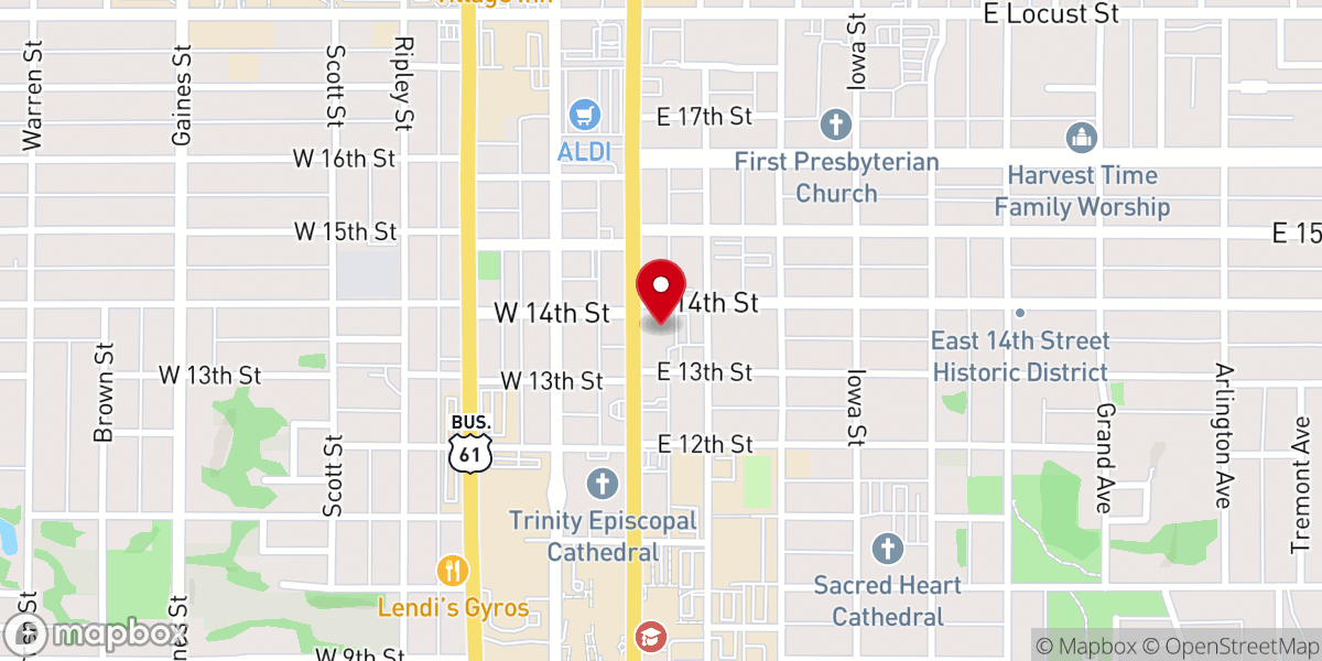 Map showing location of St John's United Methodist Church