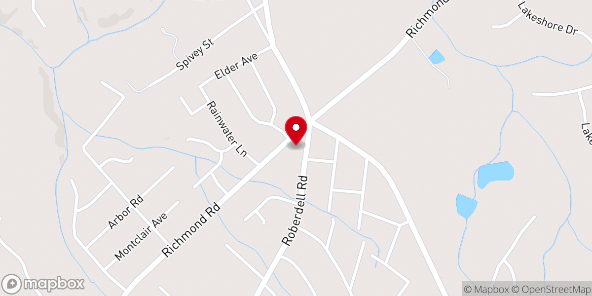 Map showing location of Roberdel Baptist Church
