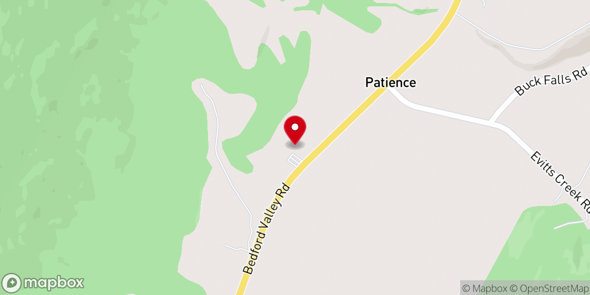 Map showing location of Bedford Valley Church