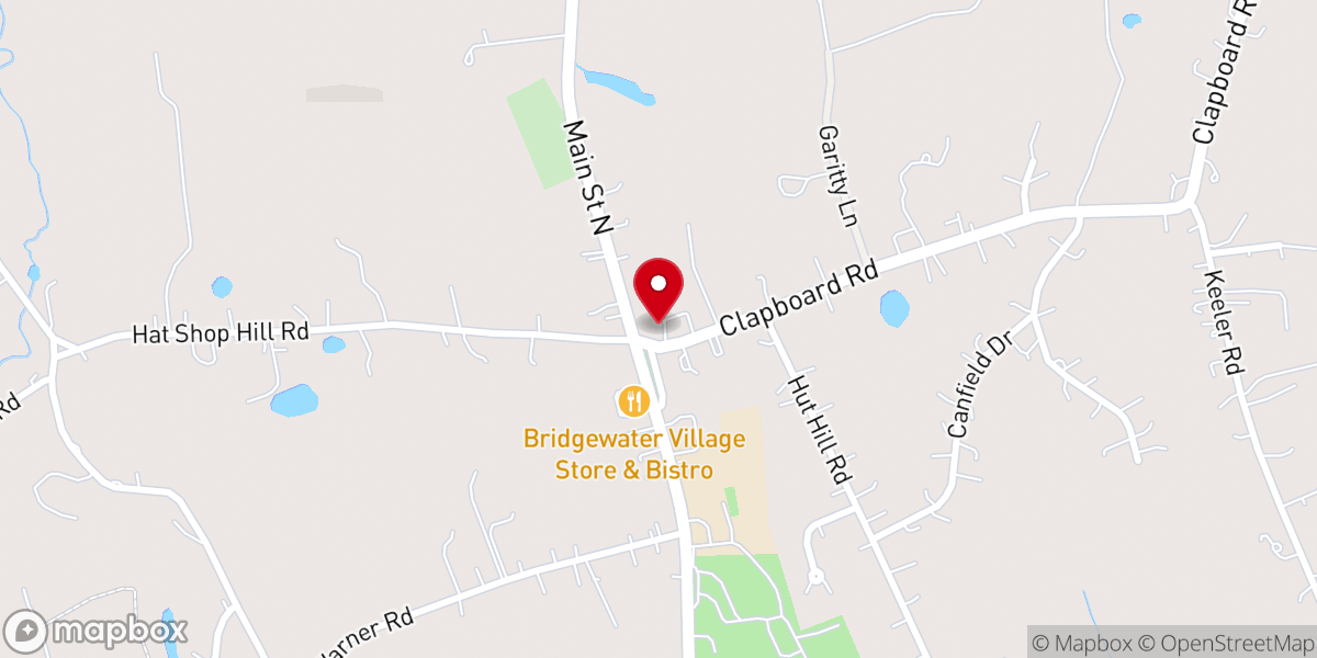 Map showing location of Bridgewater Congregational Church
