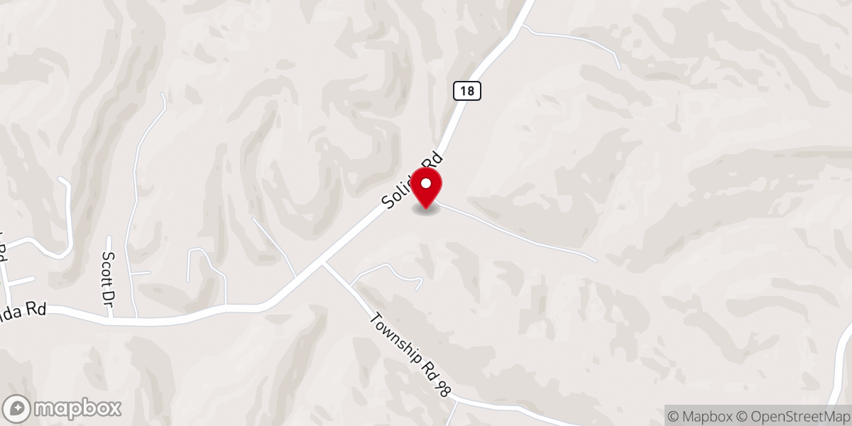 Map showing location of Solida Baptist Church