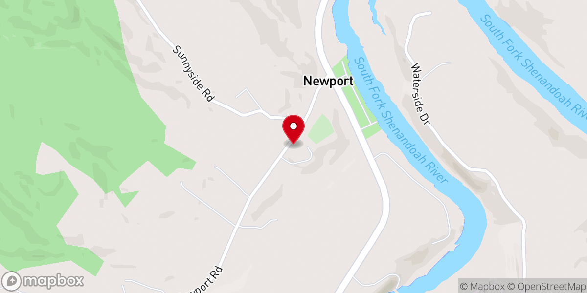 Map showing location of Newport Christian Church. Not Presbyterian