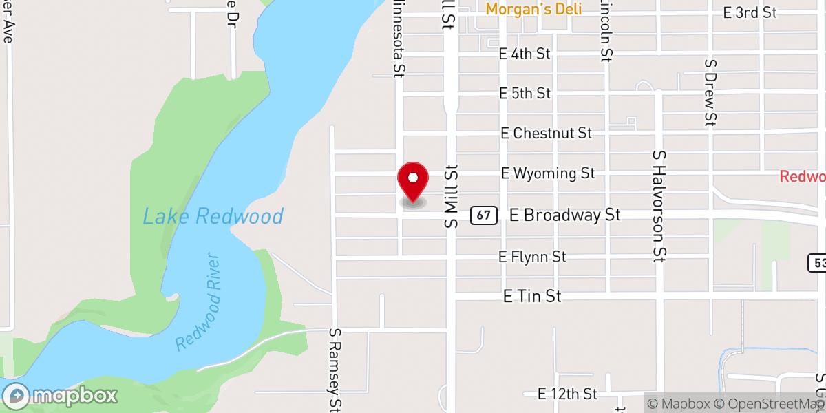 Map showing location of St John Lutheran Church