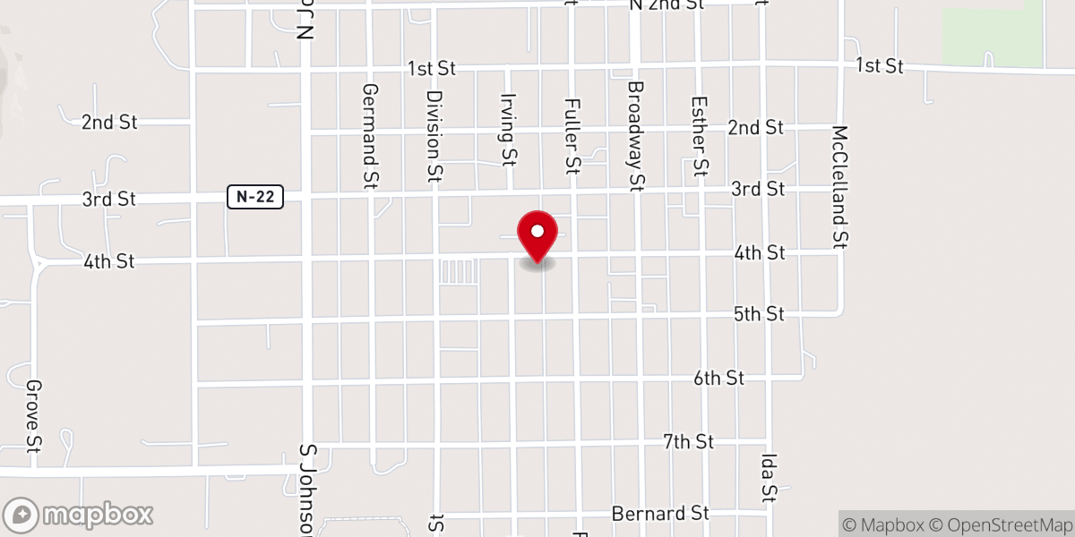 Map showing location of Mount Calvary Lutheran Church