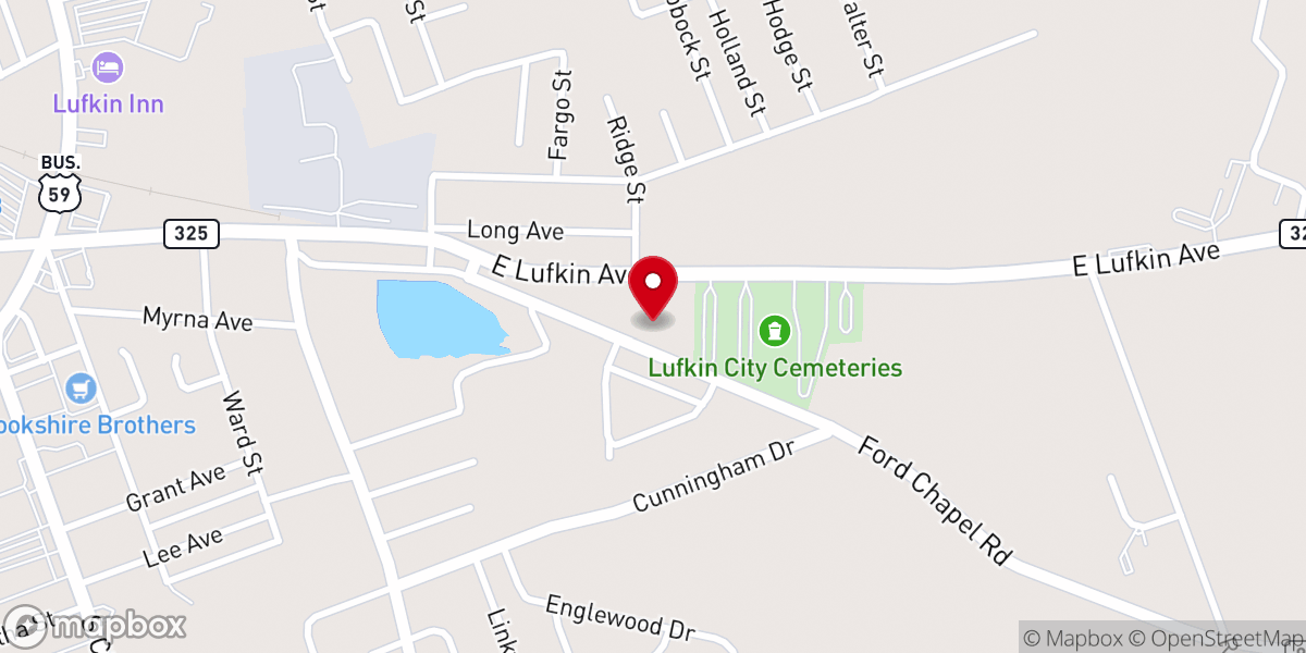 Map showing location of Hillcrest Baptist Church