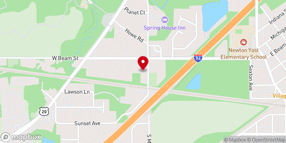 Map showing location of Augsburg Evangelical Lutheran Church
