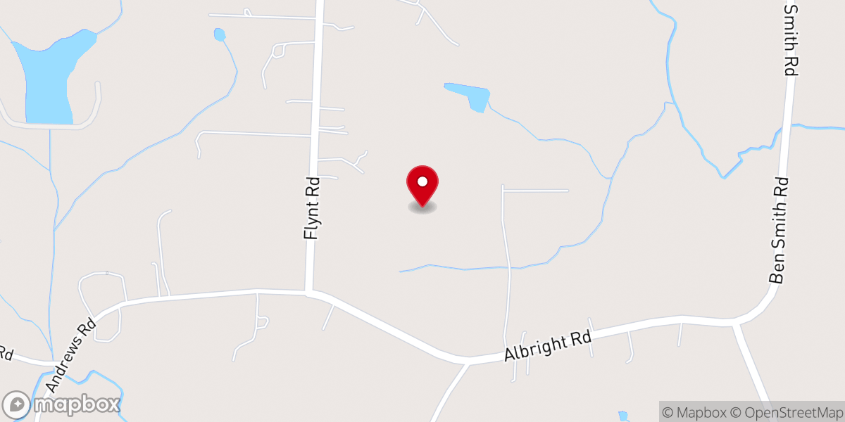 Map showing location of Rocky River Church