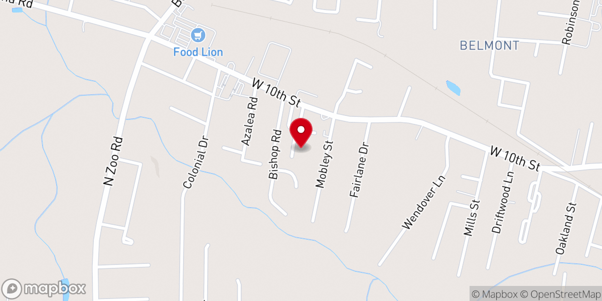 Map showing location of Simmons Grove Church