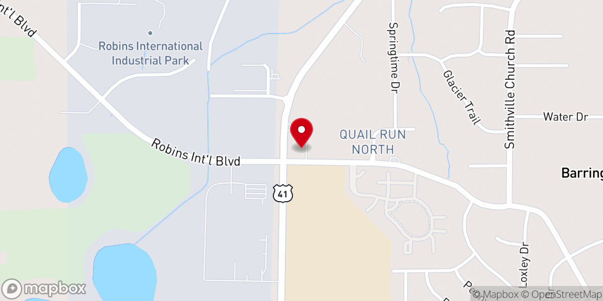 Map showing location of Hebron Fellowship Baptist Church