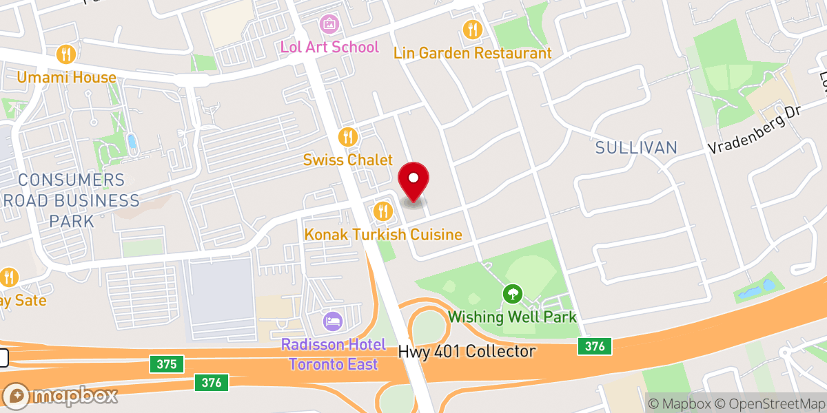 Map showing location of Faith Miracle Temple of Toronto